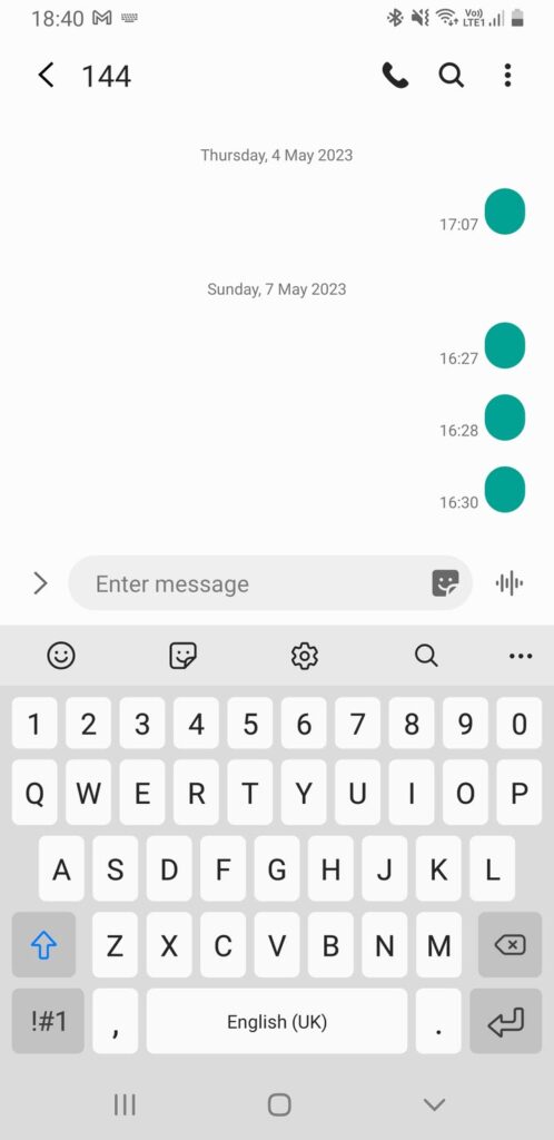 Sending a blank text message on Android
