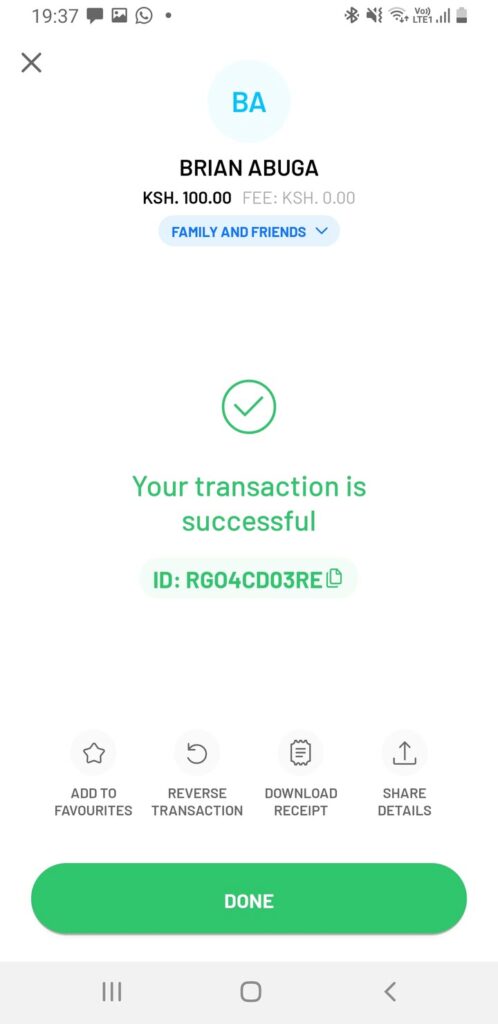M-PESA transaction reversal