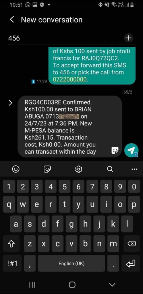 M-PESA transaction reversal